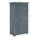 image 5 of Outsunny Small Shed, Wooden Garden Storage Shed, 3 Shelves Outdoor Tool Shed Cabinet with Asphalt Roof and Shutter Doors, 87cm x 47cm x 160cm, Grey | Grey | 1