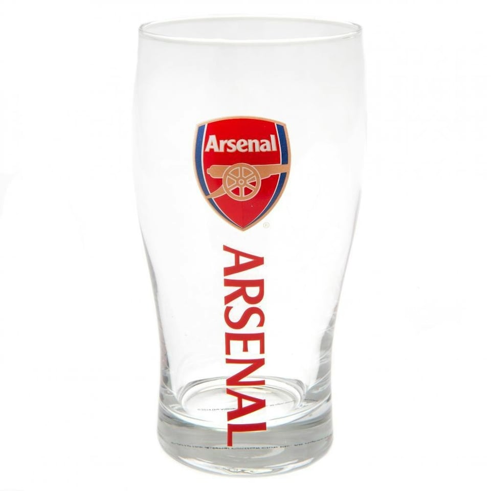 Arsenal FC Crest Tulip Pint Glass - Red - One Size