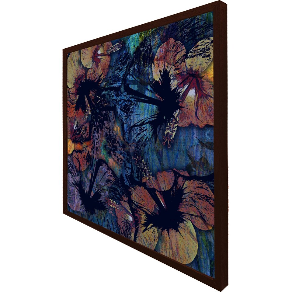 image 1 of Grunge flower print (Picture Frame) Grey | XL