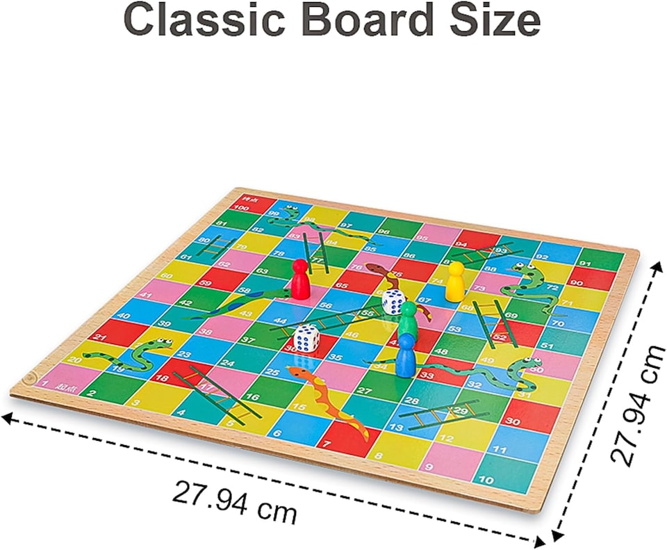 image 1 of KAV 2-in-1 Wooden Chess and Snake Game Set - Premium Board Game for Families & Children, Durable Wooden Chessboard with Classic Snake Chess, Portable Travel Board Game Set