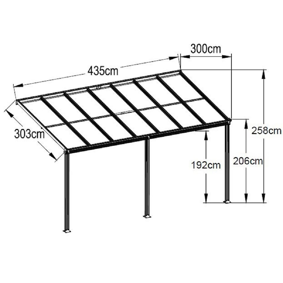 image 1 of Anthracite Veranda Garden Canopy 14ft x 10ft