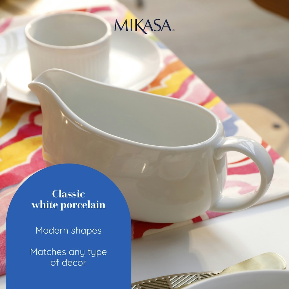 image 1 of Mikasa Gravy Boat White Porcelain 700ml