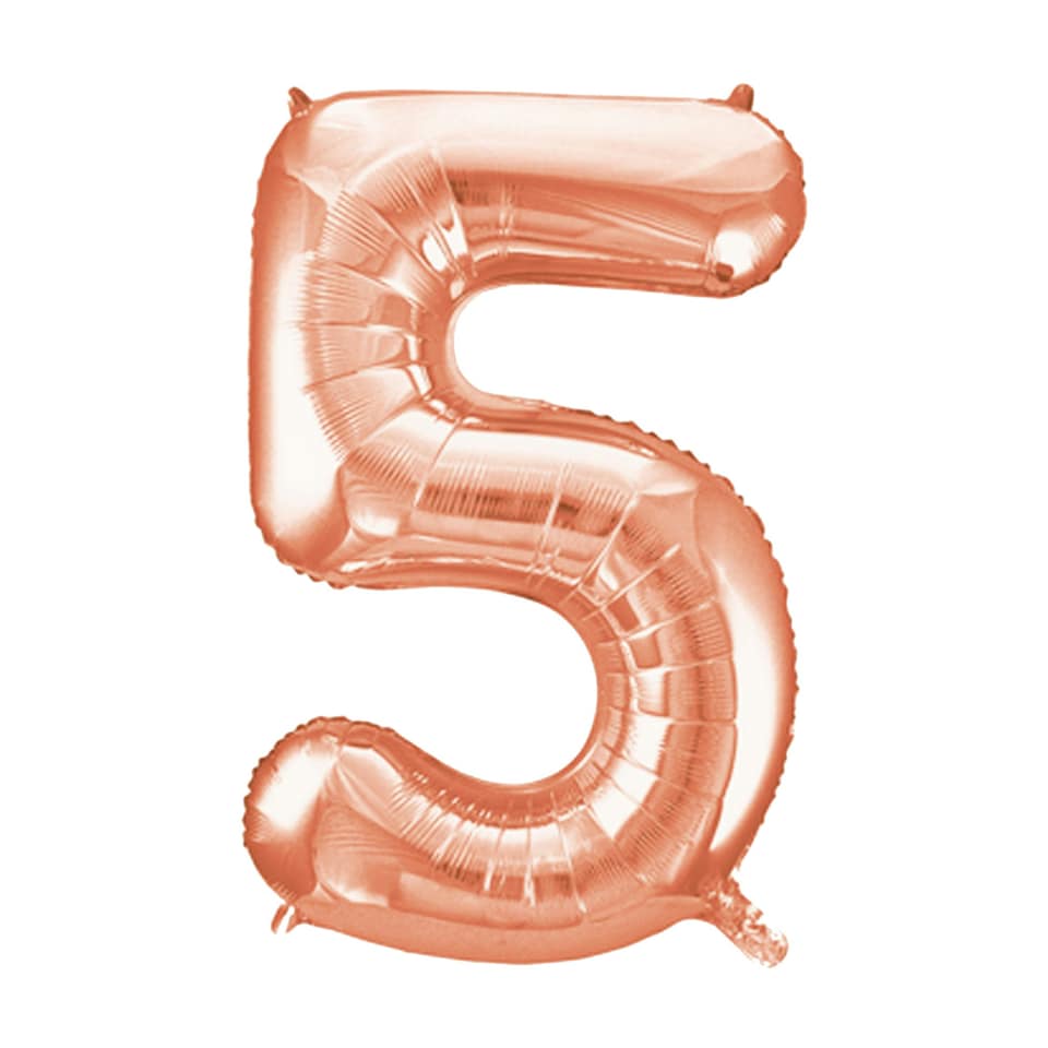 image 1 of Unique Party 34 Inch Rose Gold Supershape Number Foil Balloon - Rose Gold - 4