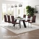 image 8 of Dining Chairs - cantilevered, high backrest, flat steel frame | Brown | brown | One Size | 2