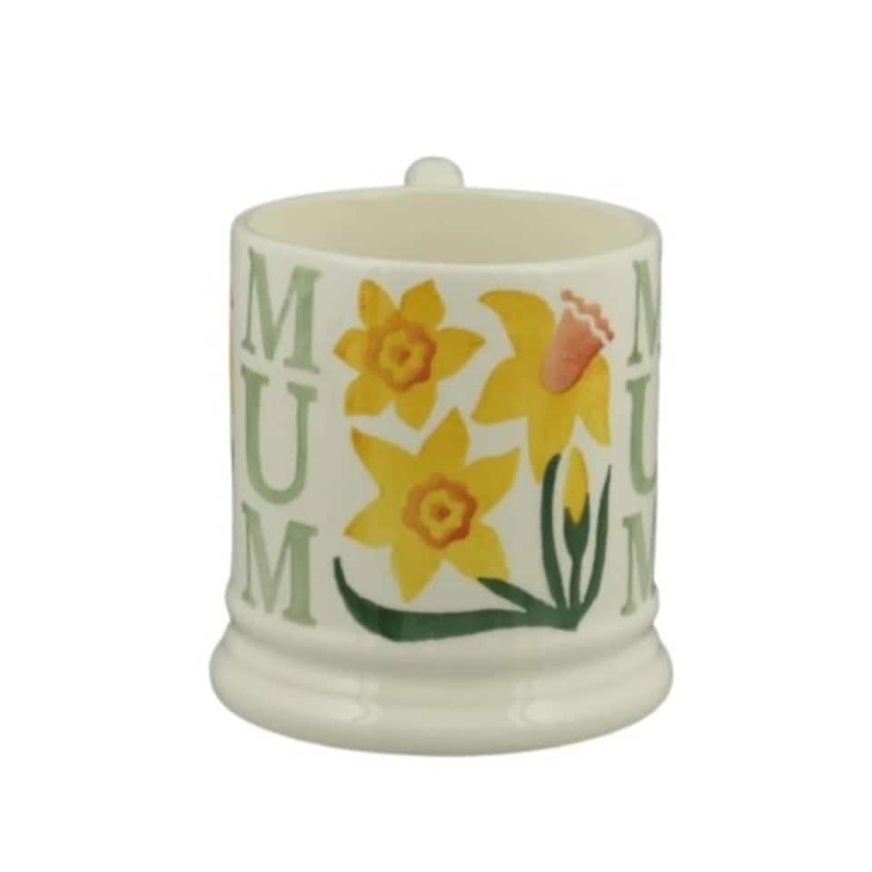 image 1 of Mug: 1 x 300ml Emma Bridgewater Yellow Daffodil Mum Half Pint Mug, Ceramic White
