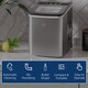 image 3 of HOMCOM Ice Maker Machine Countertop, 9 Ice Cubes in 8 Mins, 12KG in 24Hrs, Self-Cleaning Portable Ice Cube Maker w Adjustable Ice Size, Ice Scoop, Basket, Stainless Steel, No Plumbing Required, Black