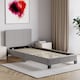 image 2 of Vida Designs Lisbon 3ft Single Bed Faux Leather, Grey, 90 x 190cm