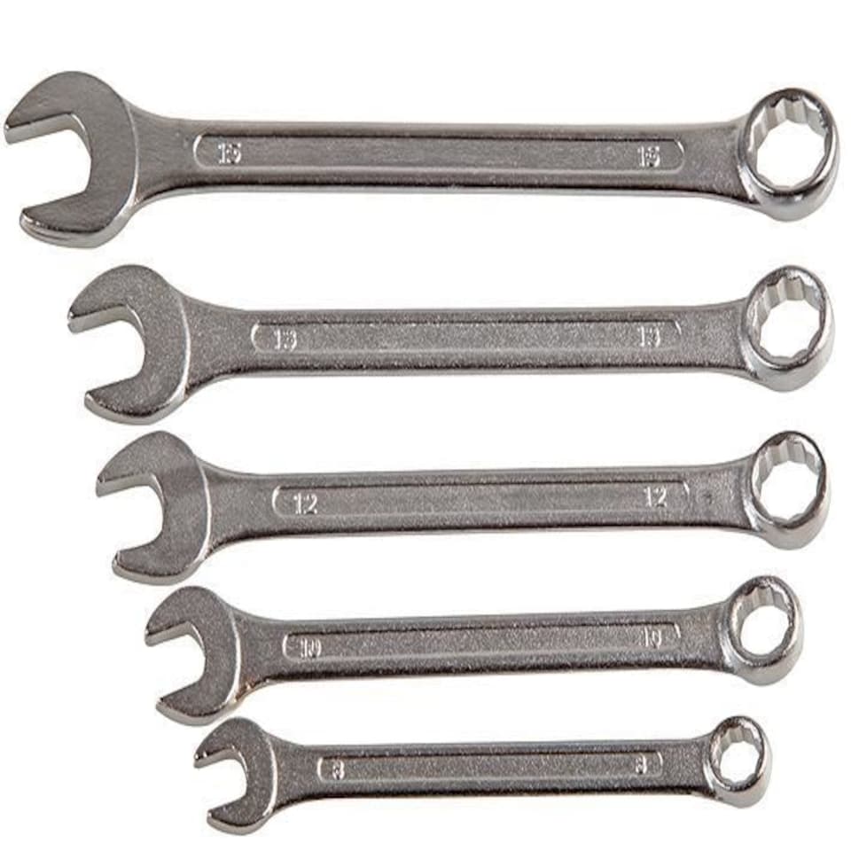 DURATOOL - Combination Spanner Set, 5 Piece