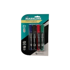 Pack of 4 Assorted Permanent Markers Bullet Tip
