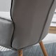image 8 of HOMCOM Upholstered Tufted Wingback Armchair with Seat Padding, Grey