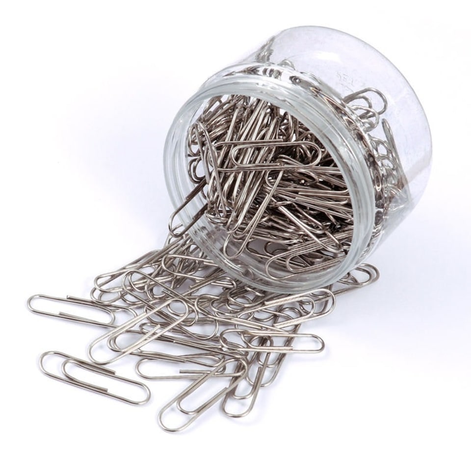 image 1 of Tub of 150 Nickel Paper Clips 28mm