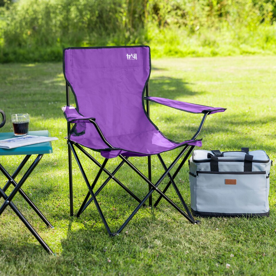 image 1 of Folding Camping Chair - Purple