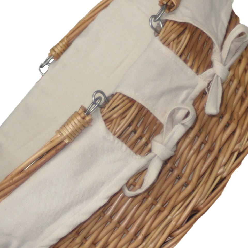 image 1 of Large Swing Handle Wicker Basket Shopper White Lining | White | White | L