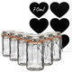 image 1 of Argon Tableware Glass Storage Jars with Heart Labels - 70ml - Clear - Pack of 6