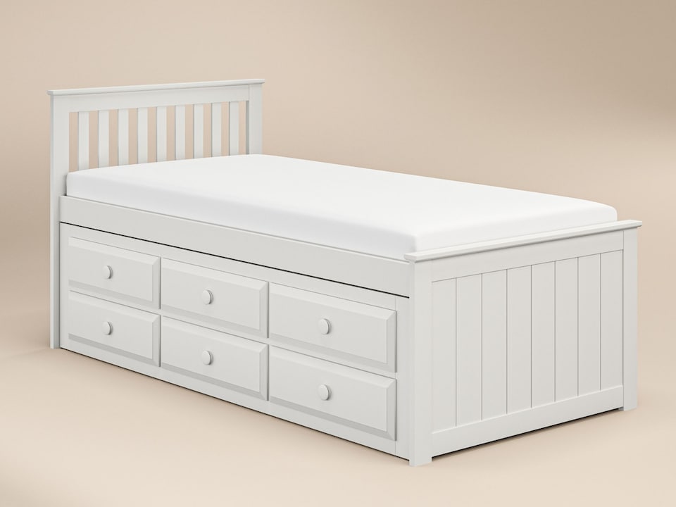 image 1 of Flair Montana Captain's Bed with Drawers & Trundle White