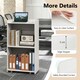 image 8 of COSTWAY Rolling Lectern Stand Desk with 2 Storage Shelves White