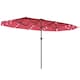image 1 of Outsunny 4.4m DoubleSided Sun Umbrella Garden Parasol Patio Sun Shade Outdoor with LED Solar Light, NO BASE INCLUDED, Wine Red