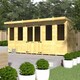 image 2 of 14ft x 4ft Pent Summer House - Wood - L118 x W417 x H201 cm | Brown