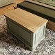 image 10 of Faire Ottoman Blanket Box in Sage Green with Oak Top Green