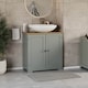 image 2 of Bath Vida Priano 2 Door Under Sink Freestanding Bathroom Cabinet, Grey & Oak | Grey | Grey & Oak | 1