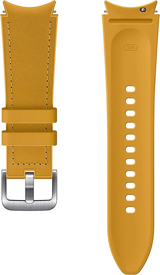 image 1 of Samsung Galaxy Watch 4-5-5 Pro Hybrid Leather Band 20mm S-M Yellow - ET-SHR88SYEGEU