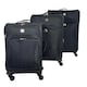 image 2 of 3Pcs Luggage Suitcase Set Soft Shell Trolley 4 Wheel Travel Cabin Carry On Bag Black | Medium