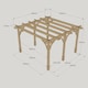 image 4 of Premium Pergola 6 Posts - Wood - L360 x W480 x H270 cm - Rustic Brown