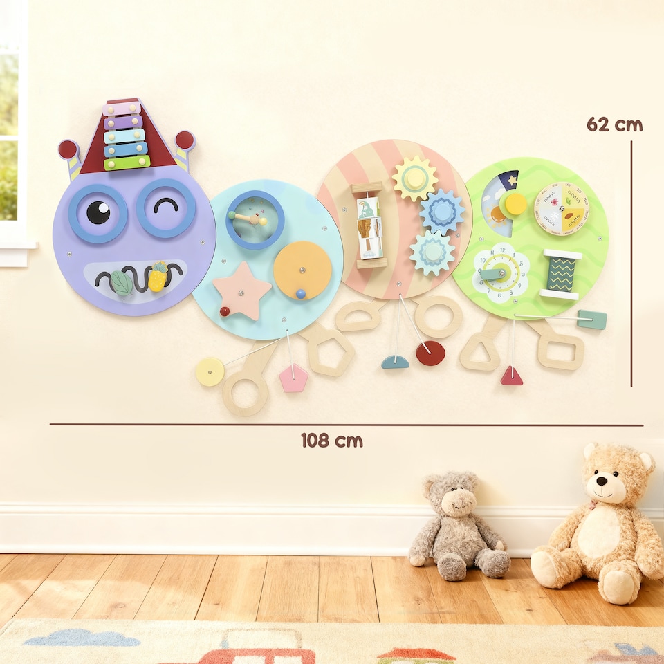 image 1 of AIYAPLAY Caterpillar Busy Board, Sensory Wall Toy for Toddlers 3+