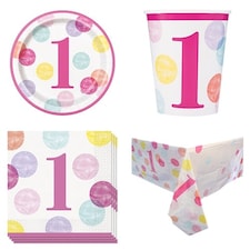 First Birthday Girl 8 Person Value Party Pack