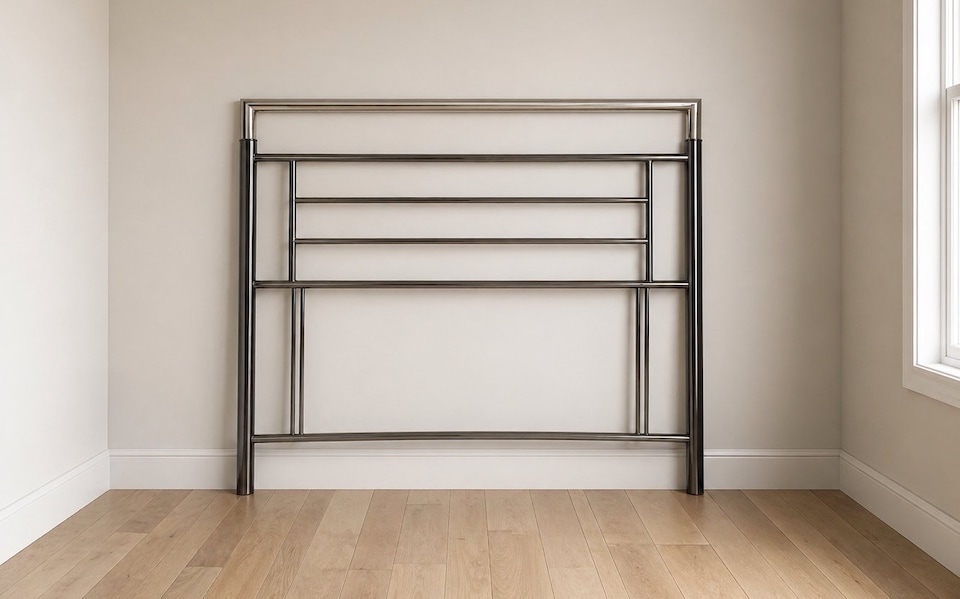 image 1 of 5ft King Size Chrome and Black Nickel,Metal Bed Headboard,Headend | Black | Black Nickel | 5ft King Size