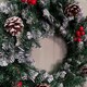 image 5 of 45cm Snow Tipped Green Wreath Christmas Decoration with 125 Tips, Pine Cones and Berries