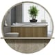 image 6 of kleankin Round Mirror for Wall Makeup Mirror with Shelf Grey Wood Effect