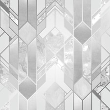 Sample of Liquid Marble Geometric Wallpaper in Silver | Silver | Silver