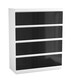 image 1 of Gloss 4 Drawer Chest No Handle Storage Cabinet | White | Gloss Black Drawer | One Size | 1