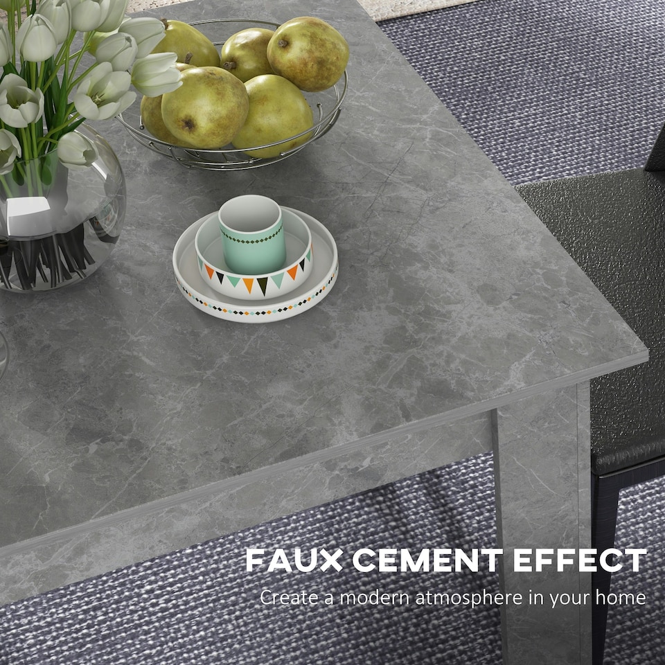 image 1 of HOMCOM Square Dining Table with Faux Cement Effect for Living Room