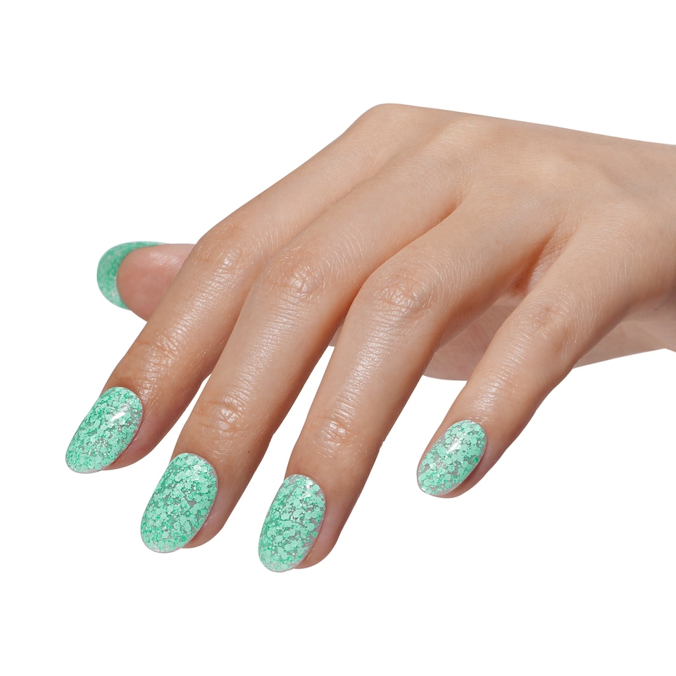 image 1 of Bluesky Green Gel Polish - Aqua - Glitter Neon 10ml