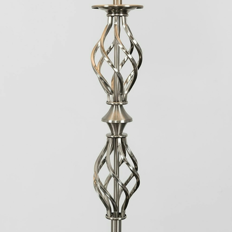 image 1 of ValueLights Traditional Style Brushed Chrome Double Twist Floor Lamp Base