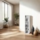 image 9 of CD DVD Storage Tower Media Display Unit Adjustable Shelves Wood Effect 102 CDs or 27 DVDs White
