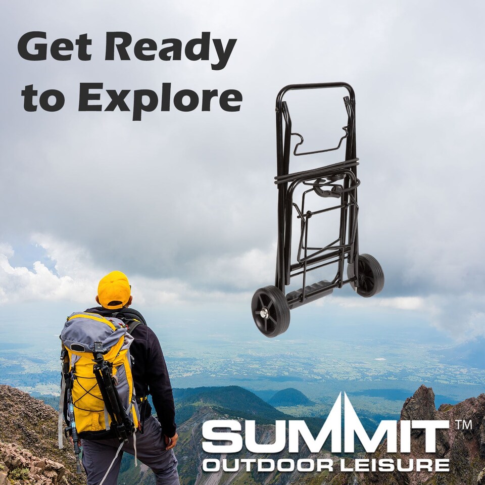 image 1 of vfm-estore Festival Travel Trolley - Lightweight Foldable Cart, Max 50kg, Black