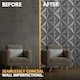 image 5 of NOVECRAFTO 3D Wall Panels – Quilted Fold Design – 6 PVC Sheets – 1.5m² (16.15sqft) – 50x50cm Decorative Interior Wall Cladding Panels Silver