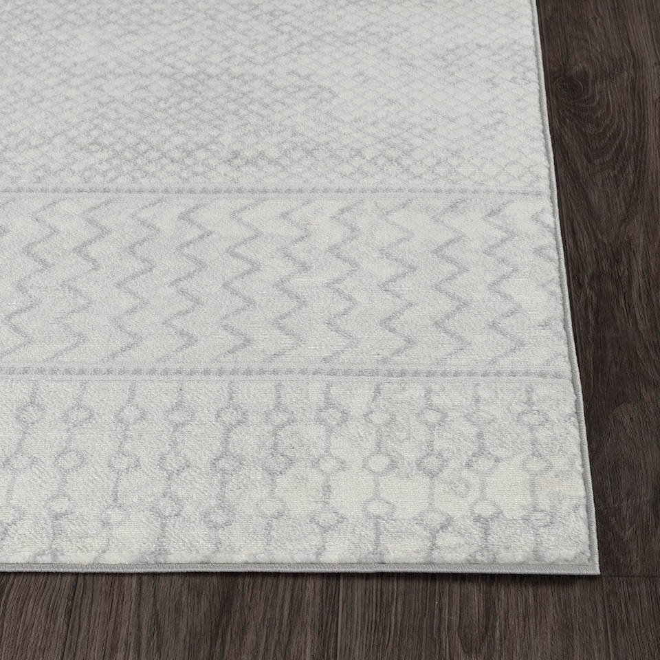 image 1 of LIVABLISS Monaco-Geometric Rug 80 x 220 cm | Grey Ivory
