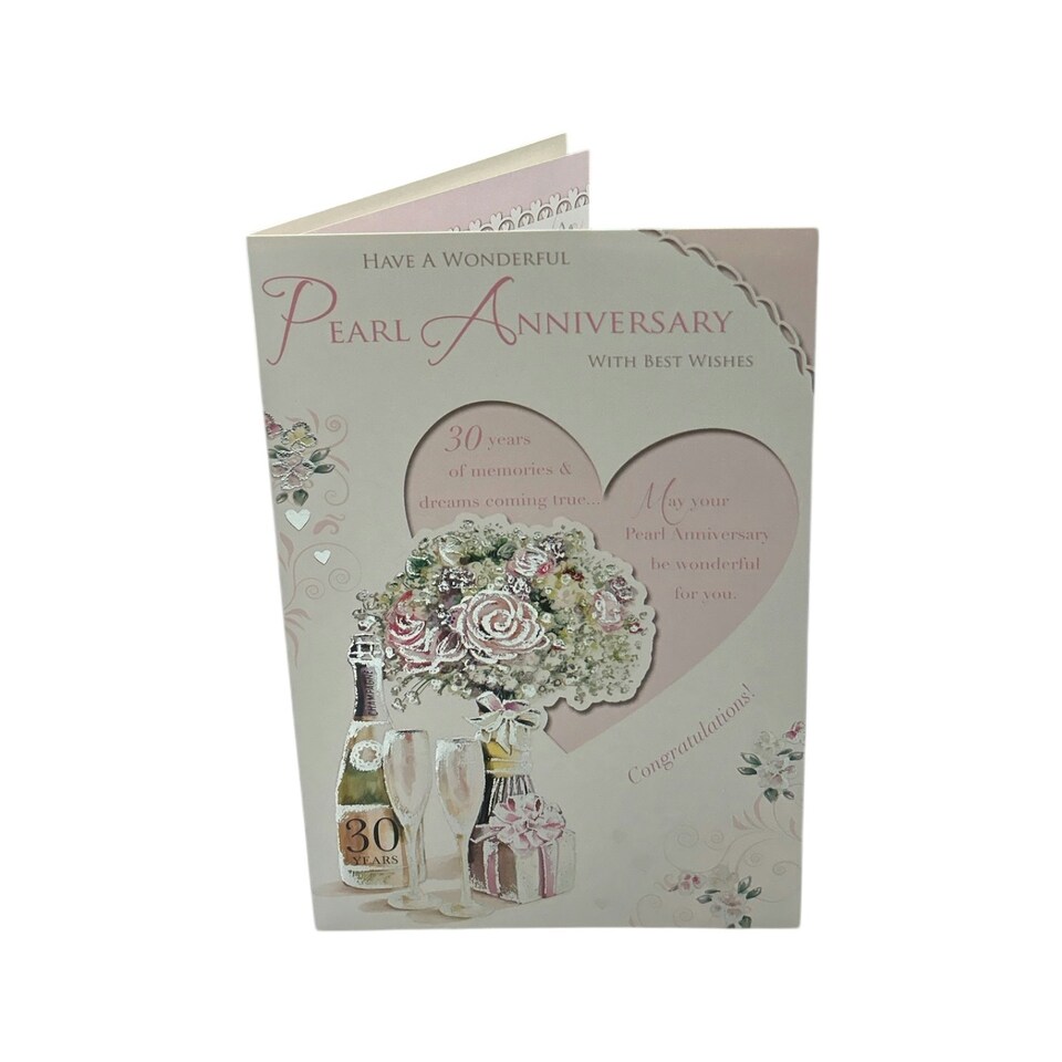 image 1 of Wonderful Pearl Anniversary Traditional Celebrity Style Congratulations Card