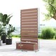 image 10 of Outsunny Raised Garden Bed with Trellis Standing Patio Planter Box Light Brown