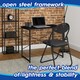 image 2 of Harbour Housewares Wooden Computer Desk & Chair Set - Black/Black | Black | Black/Black
