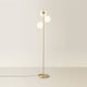 image 4 of ValueLights Jas 3 Gold Metal Floor Lamp White Frosted Glass Shades | Gold | White