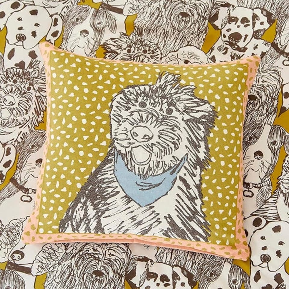 image 1 of Scion Doggy Day Care Cushion 45cm x 45cm Mustard