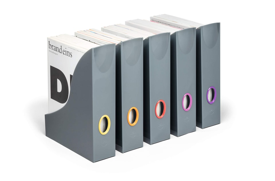 image 1 of Durable VARICOLOR Magazine Rack Document Desk File Organiser | 5 Pack | A4 | Grey