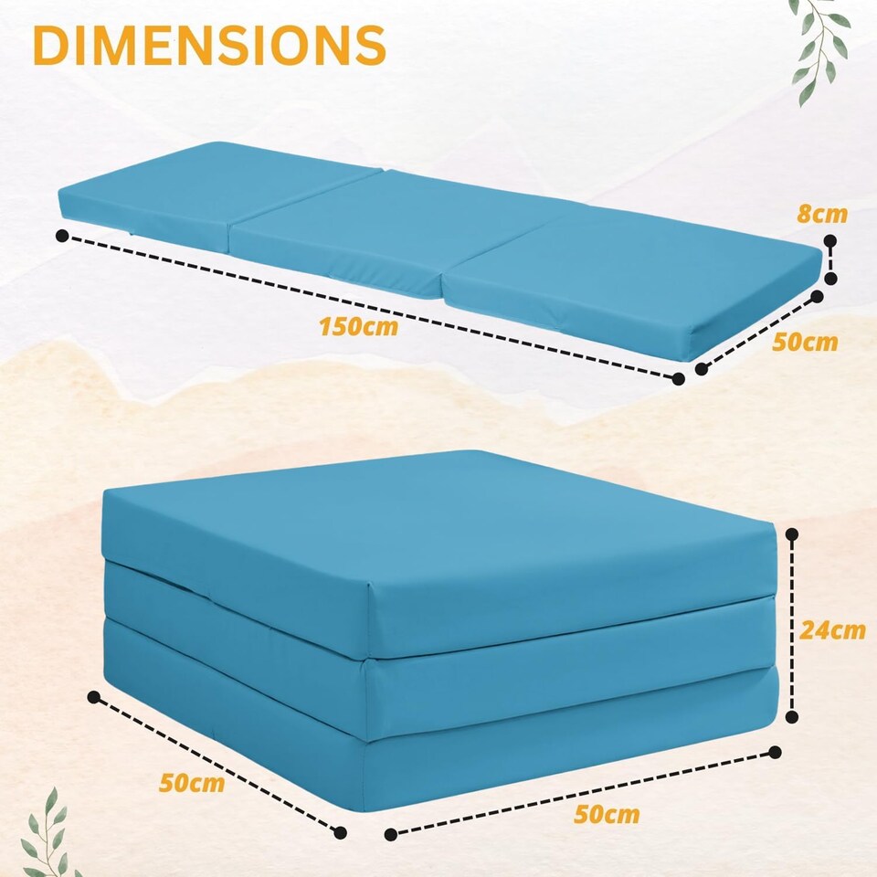 image 1 of Tri Fold Fold Out Z Bed Futon Sofa Chair Mattress