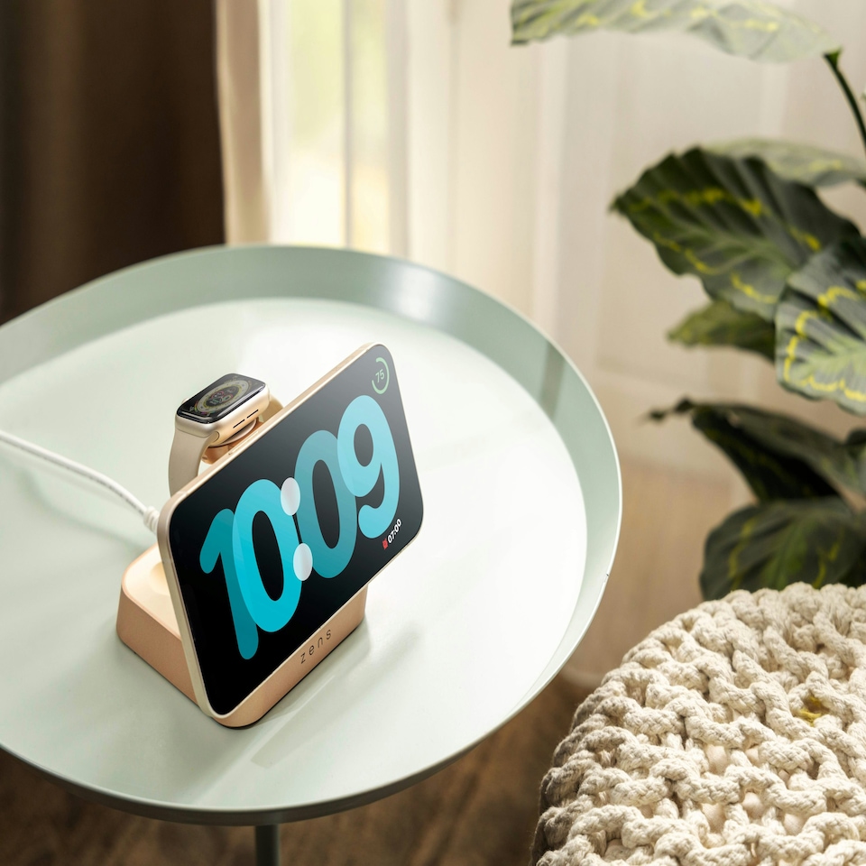 image 1 of Zens Nightstand Magnetic Wireless Charger Pro 2 (incl. Wall Charger) - copper