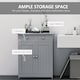 image 4 of kleankin Bathroom Floor Storage Cabinet w/ 2 Drawers Door Cupboard Grey